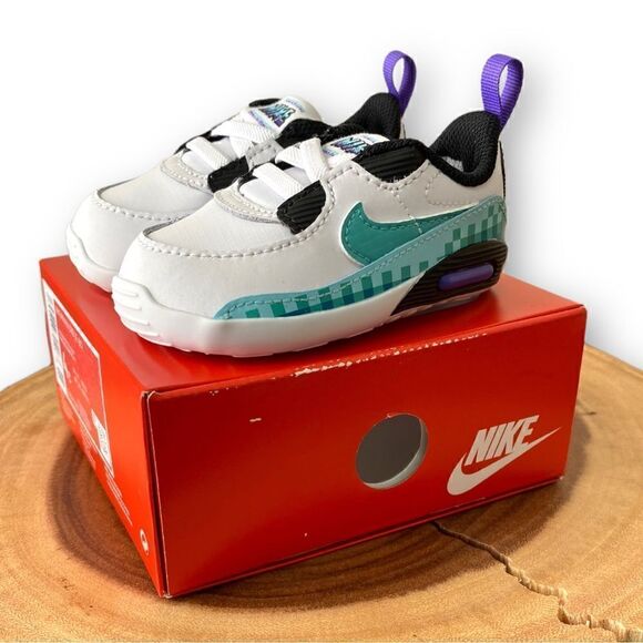 Nike Air Max 90 Crib SE "White Psychic Purple Washed Teal" DJ8043-100 Infant 4C - Picture 1 of 7